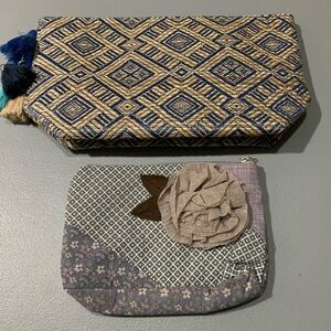 Geometric and Floral Patterned Cosmetic Bags  Set